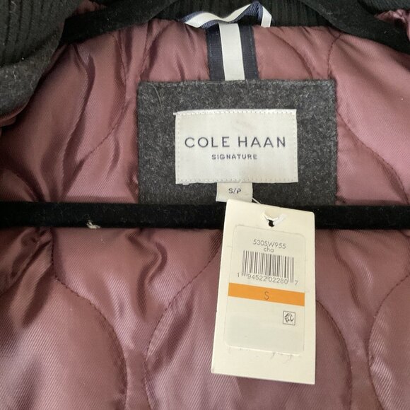 Cole Haan Men's Gray Wool Blend Melton Topcoat Coat Jacket Size Small $325 RV - Picture 4 of 14